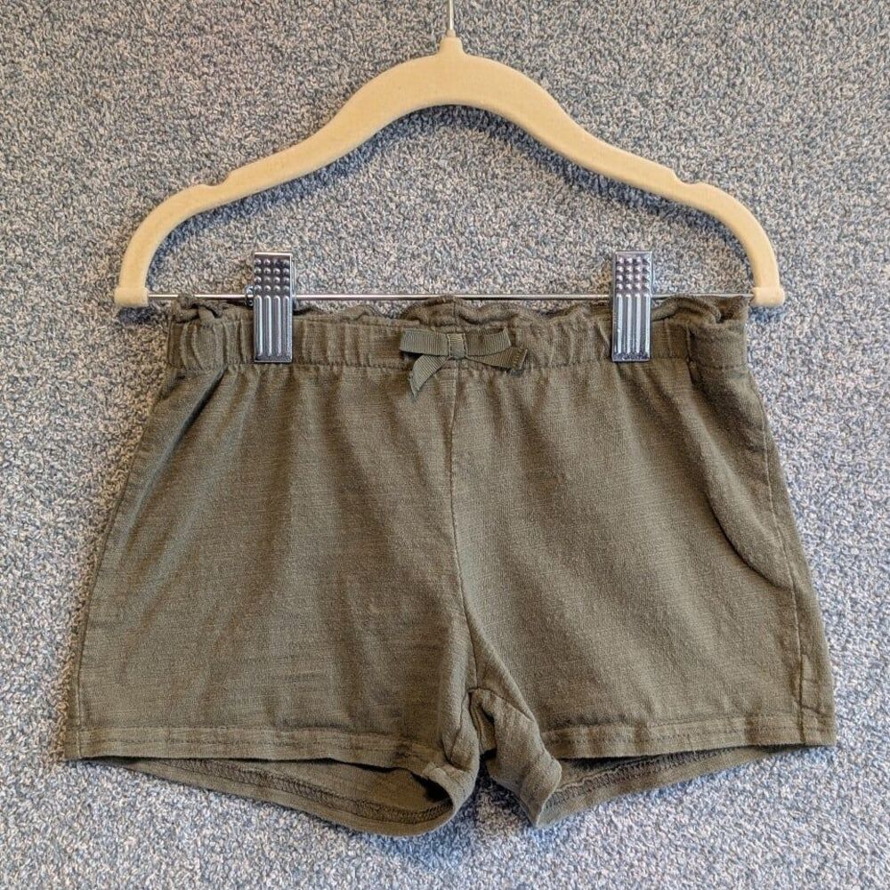 Carter's Girls Size 5T Army Green Lightweight Elastic Waist Bow Detail Shorts